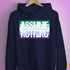 Assume Nothing Gay Male Pride Flag Hoodie - Navy